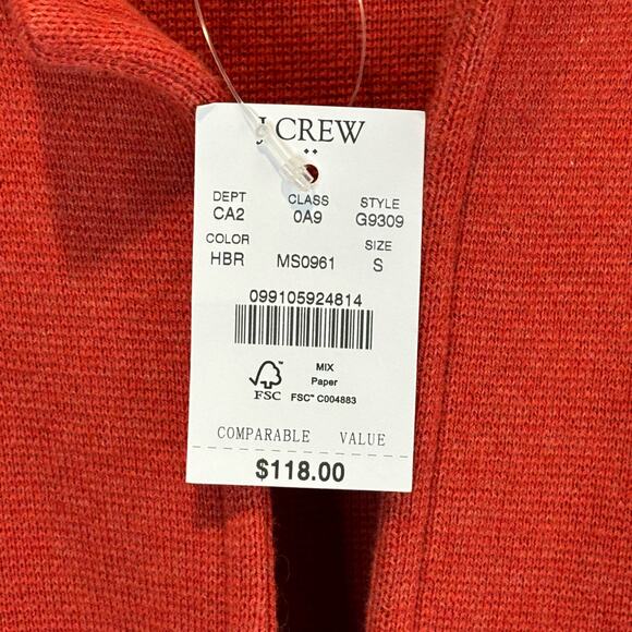 J. Crew Factory NWT Orange Sweater Blazer - size Small - Picture 7 of 8